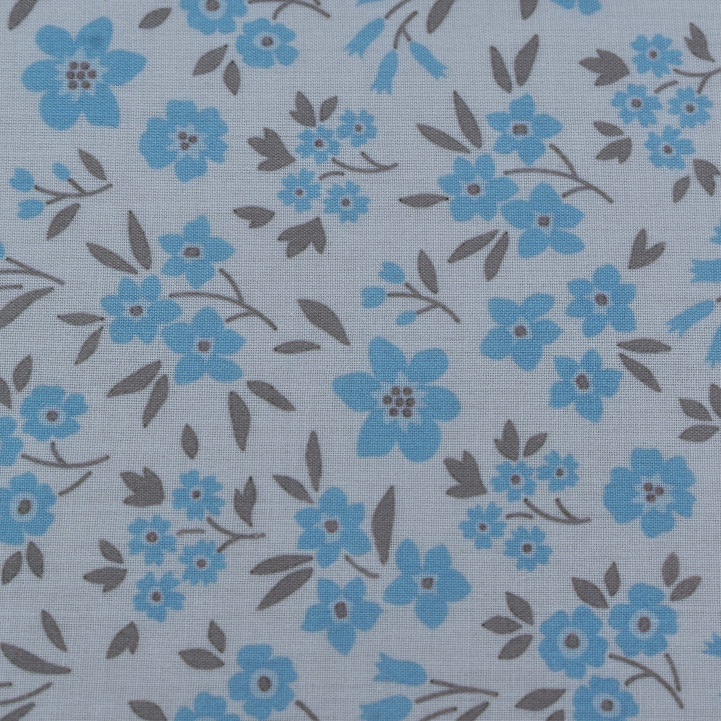 Sky Blue Color Cotton Print Fabric