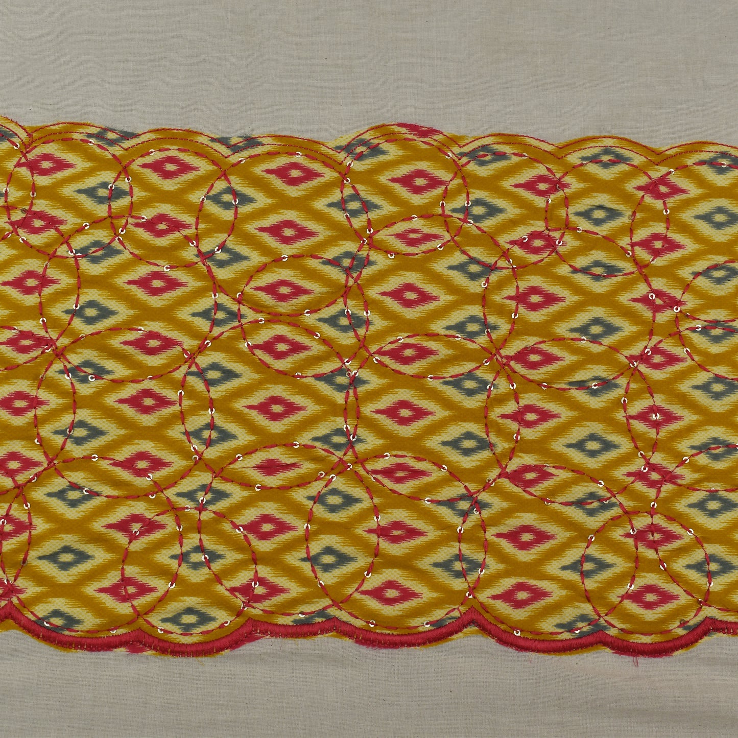 Off White Color Kora Cotton Plazo Fabric