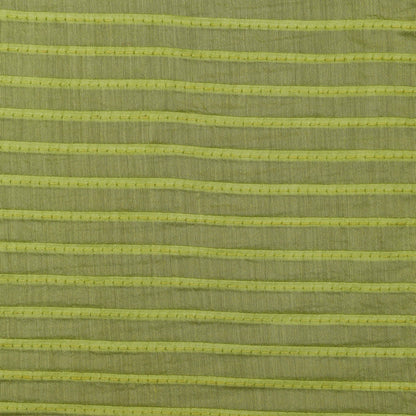 Pista Green Chanderi Stripe Embroidery Fabric