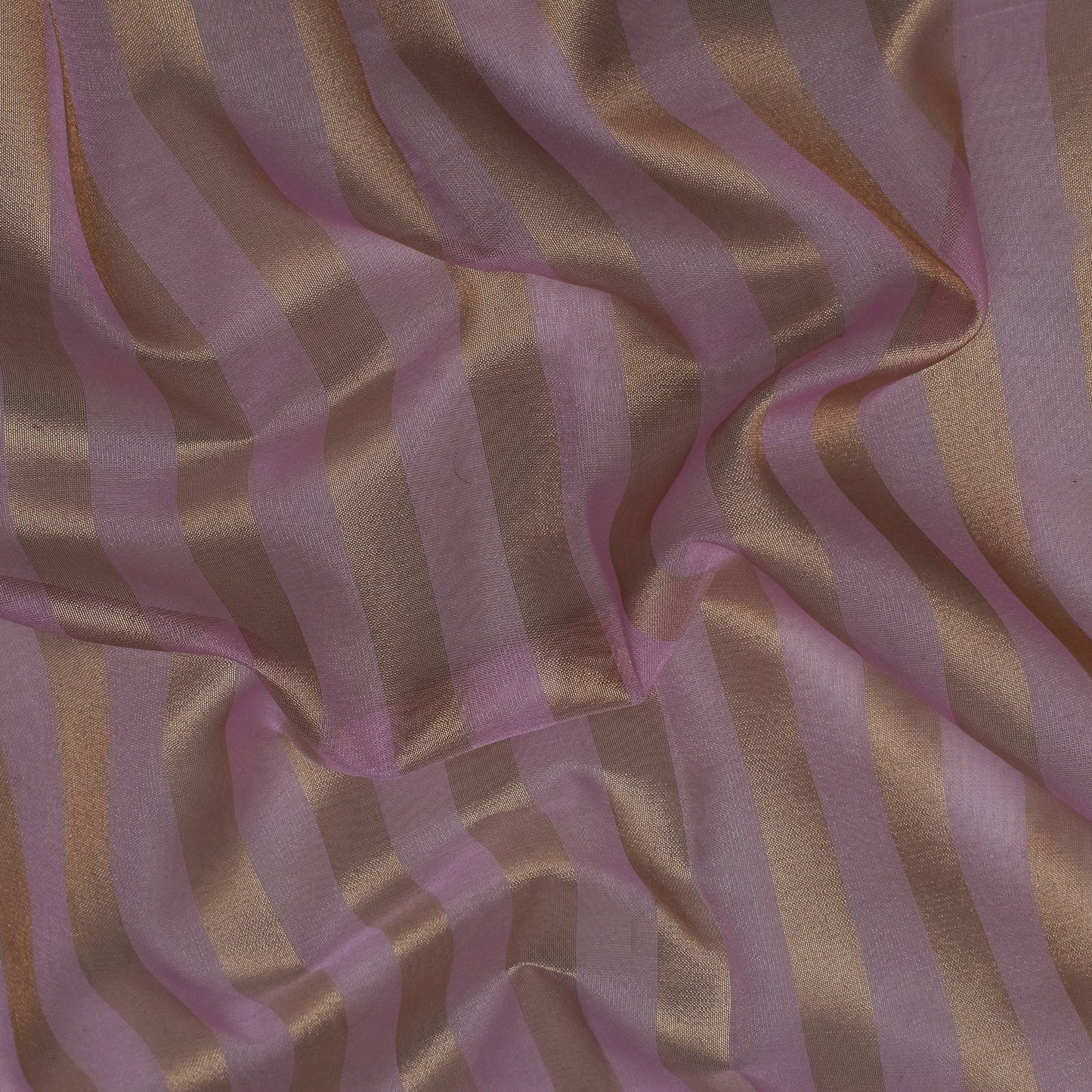 Lavender Color Organza Zari Stripe Fabric