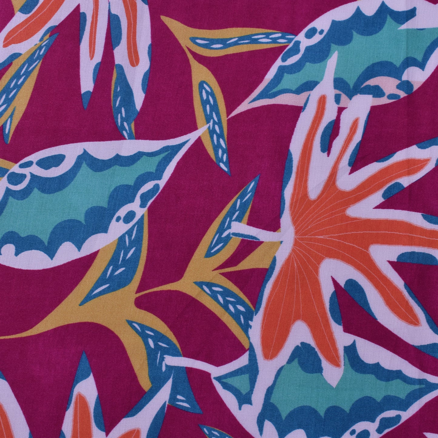 Multi Color Bember Satin Print Fabric