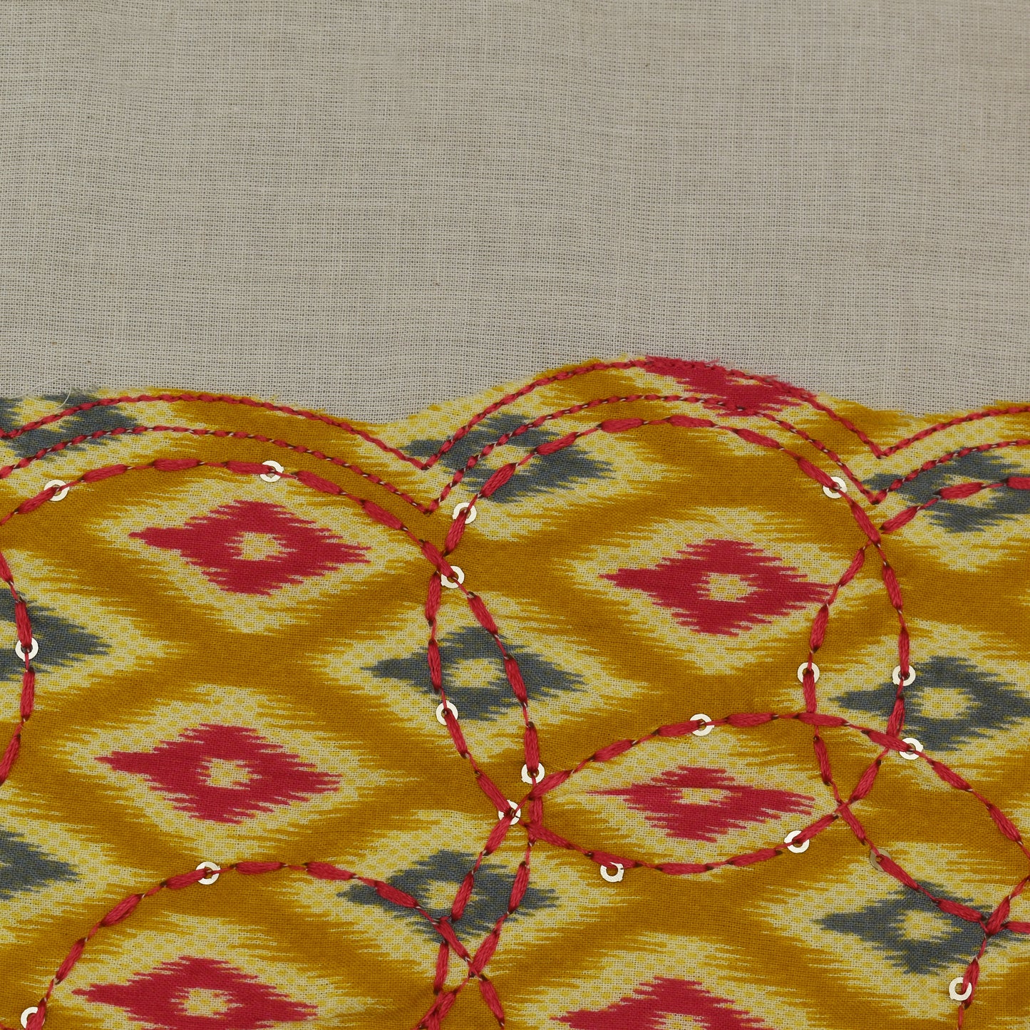 Off White Color Kora Cotton Plazo Fabric