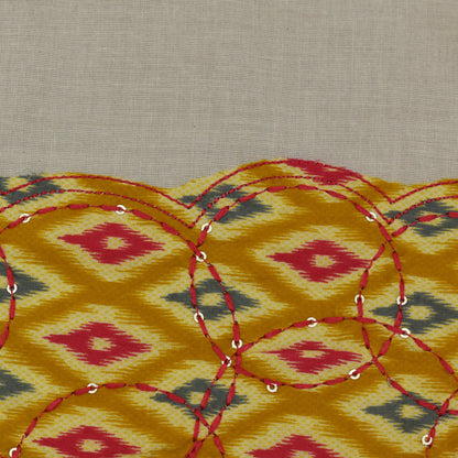 Off White Color Kora Cotton Plazo Fabric