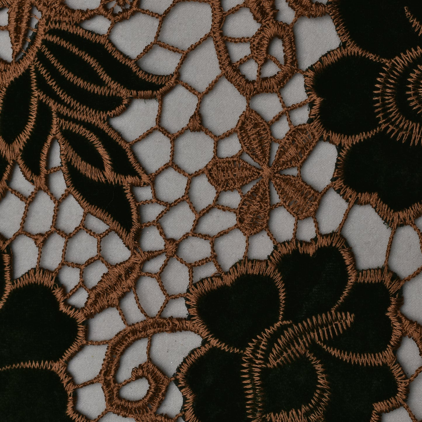 Dark Green Color Velvet Cut Work Fabric