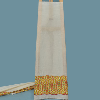 Off White Color Kora Cotton Plazo Fabric