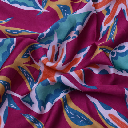 Multi Color Bember Satin Print Fabric