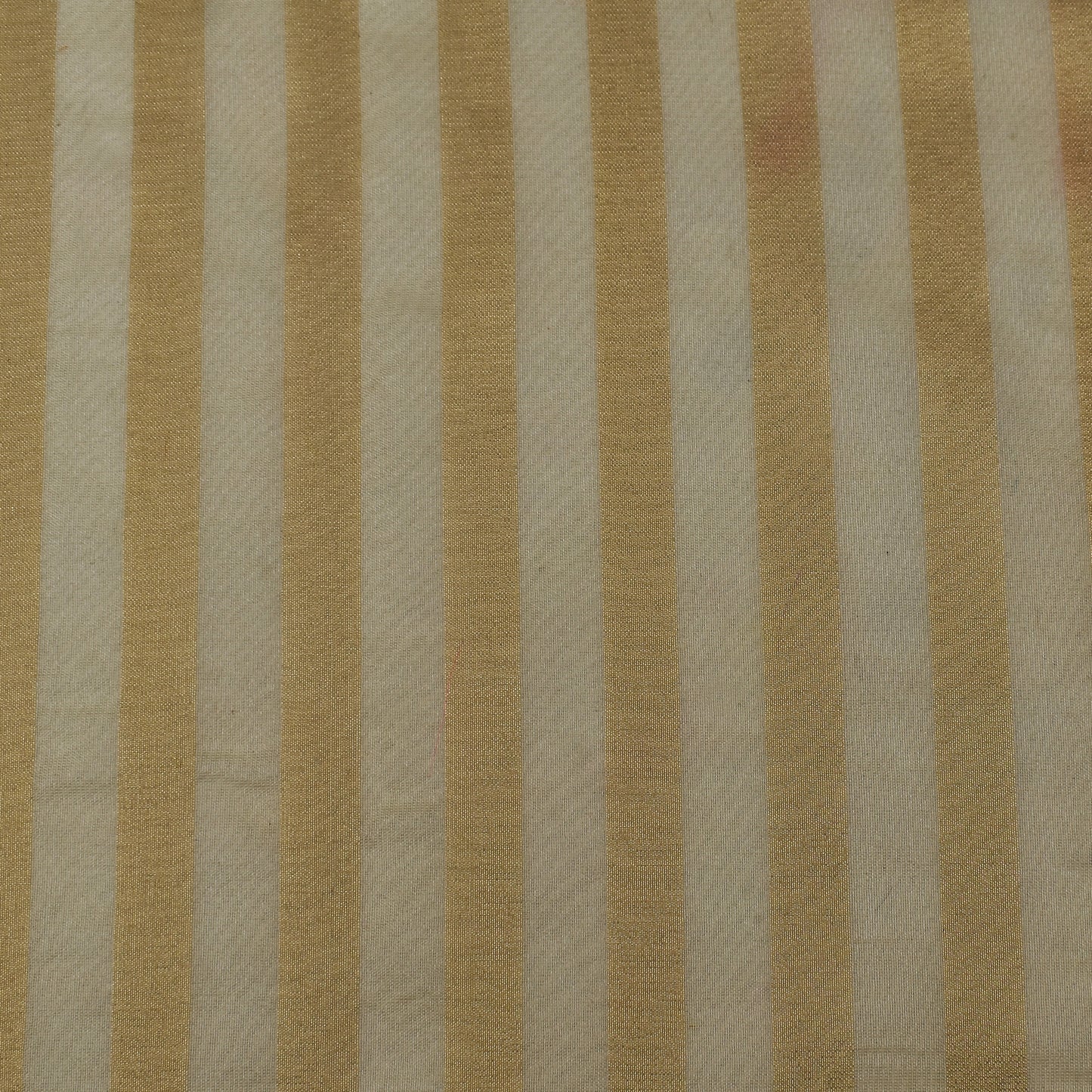 Beige  Color Organza Zari Stripe Fabric