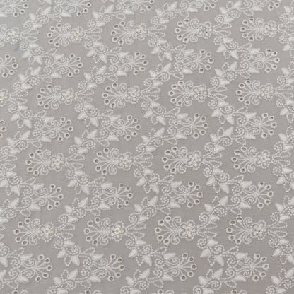 White Color Georgette Embroidery Fabric