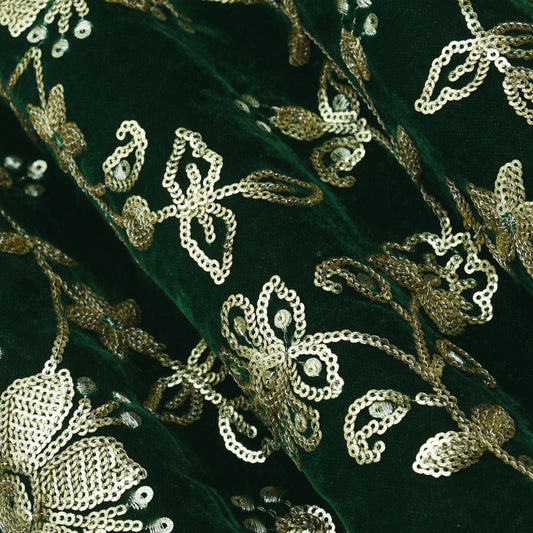 Velvet Sequins Embroidery Fabric