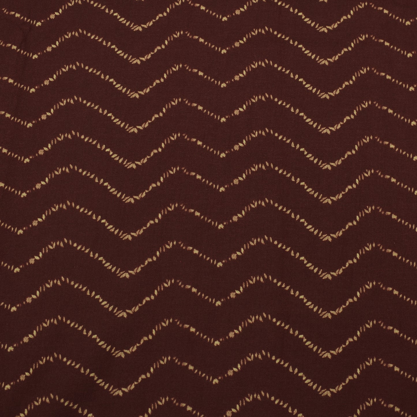 Brown Color Slub Tussar Print Fabric