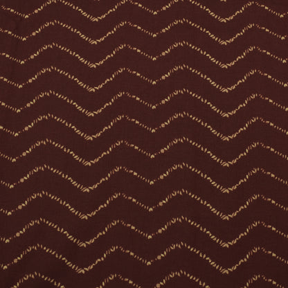 Brown Color Slub Tussar Print Fabric