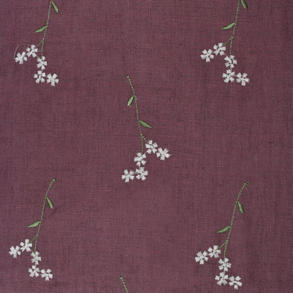 Onion Color Linen Embroidery Fabric