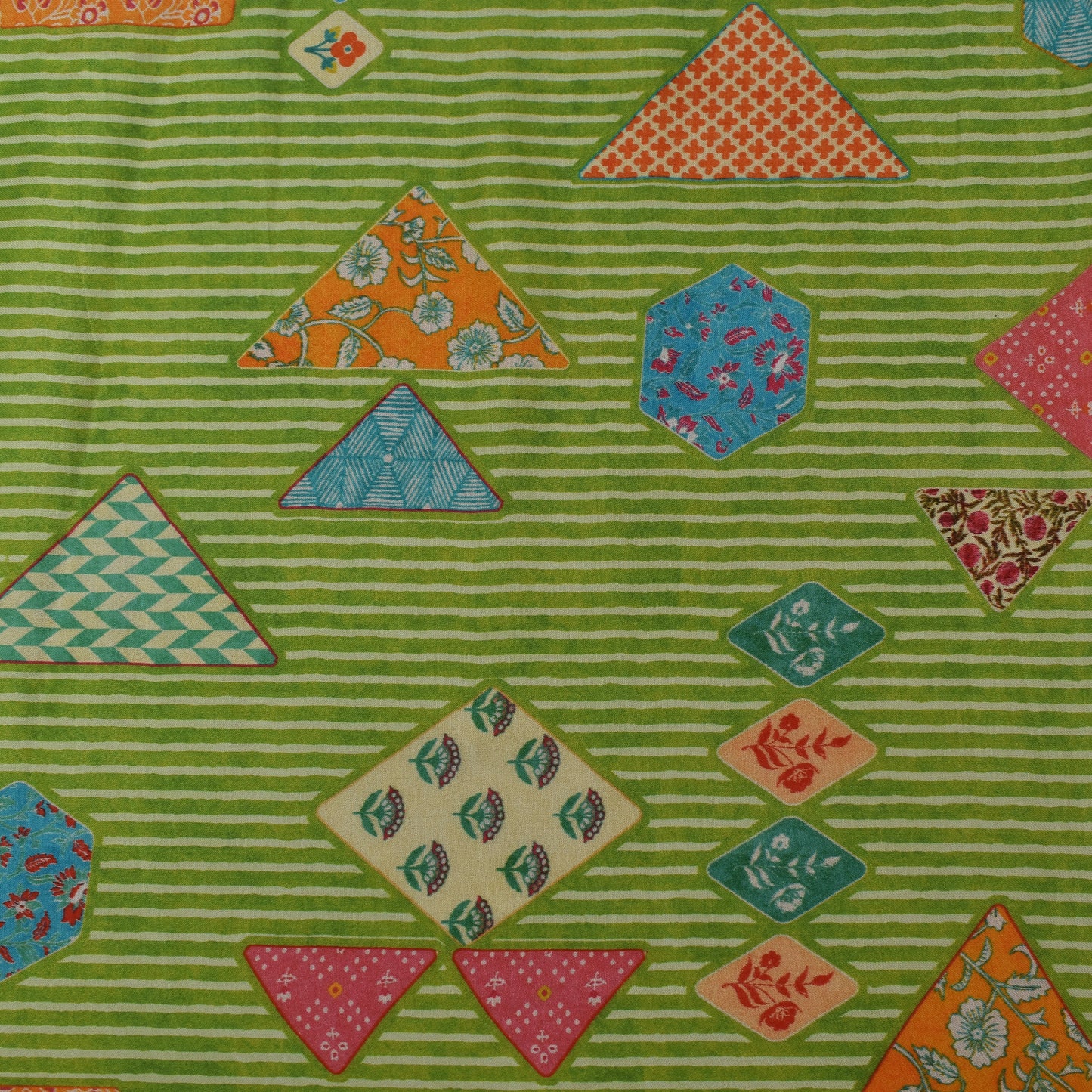 Multi Color Modal Satin Print Fabric