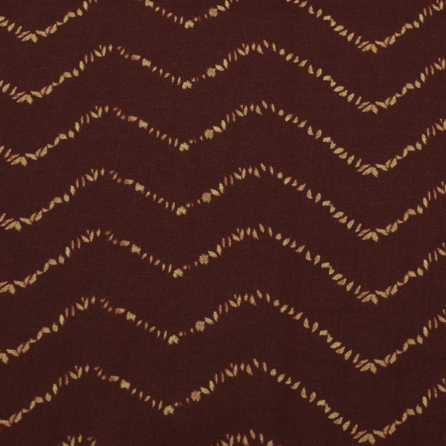 Brown Color Slub Tussar Print Fabric