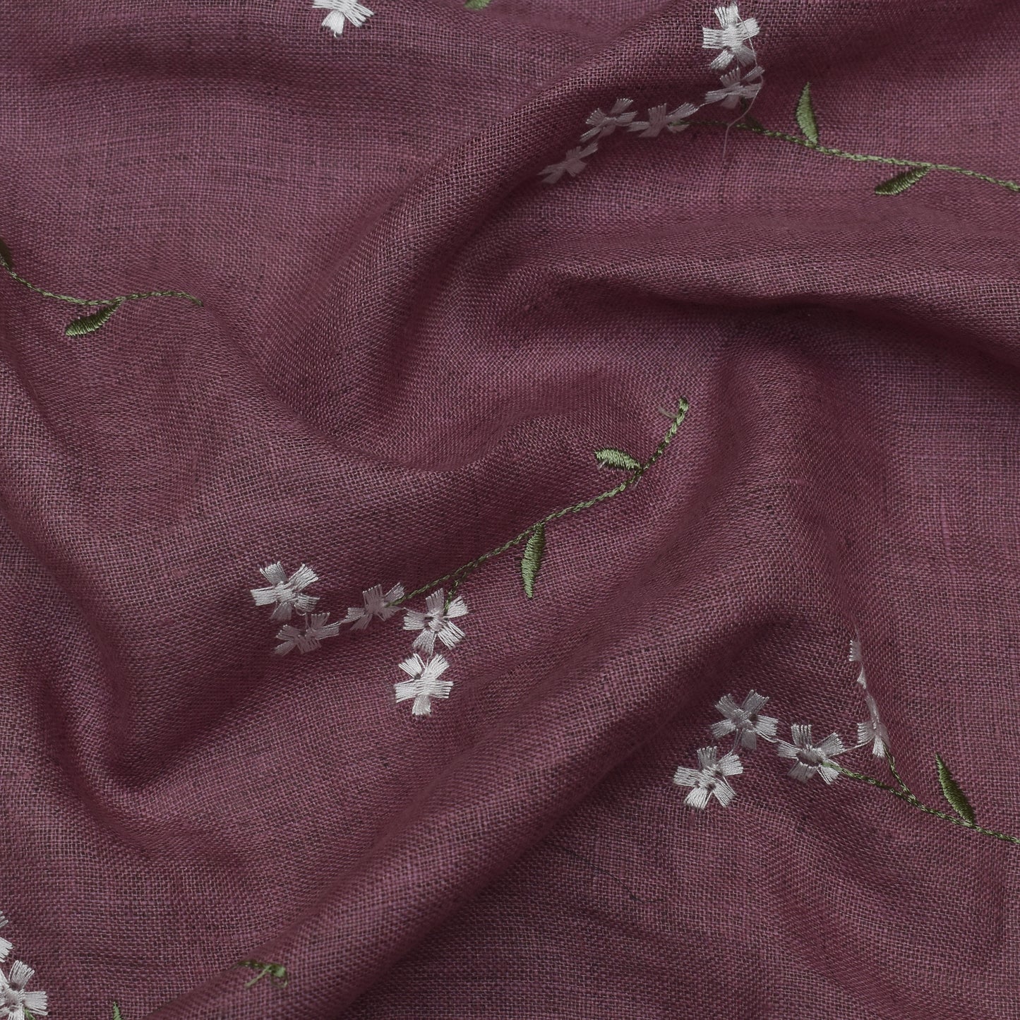 Onion Color Linen Embroidery Fabric