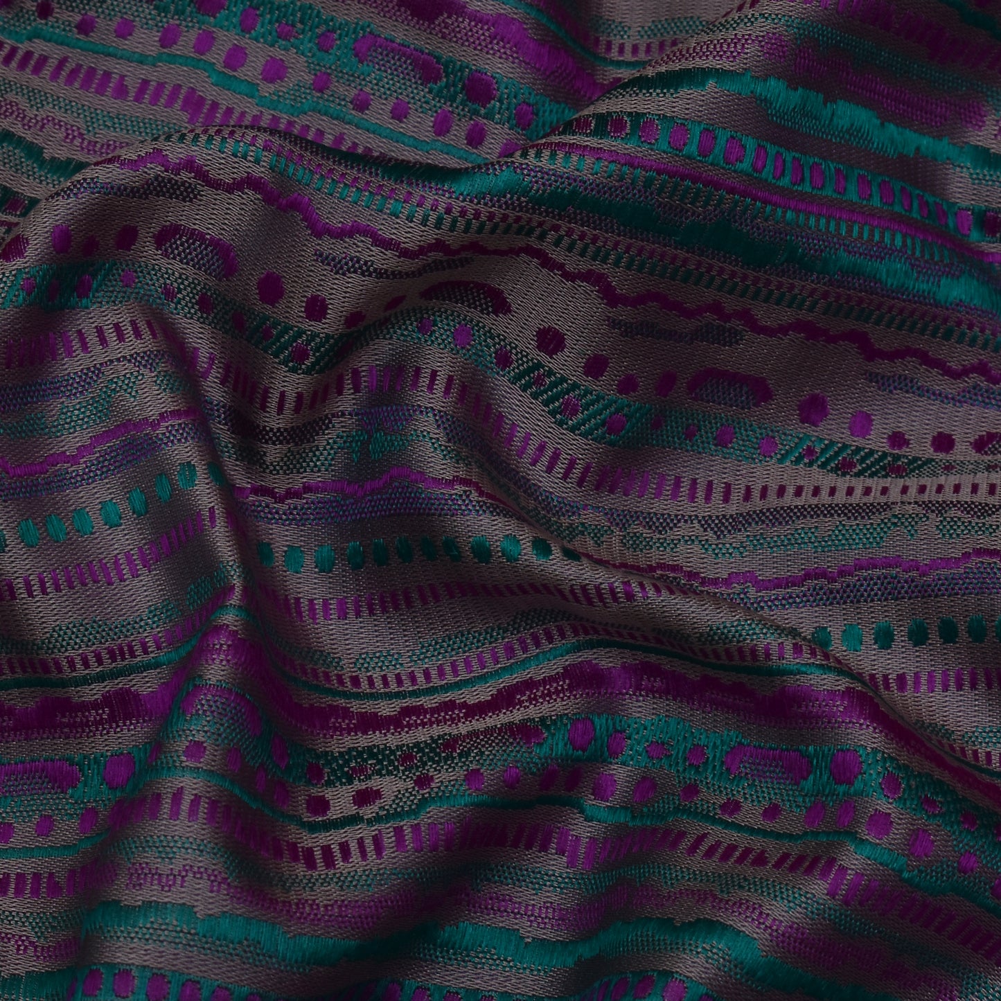 Multi Color Silk Brocade Fabric