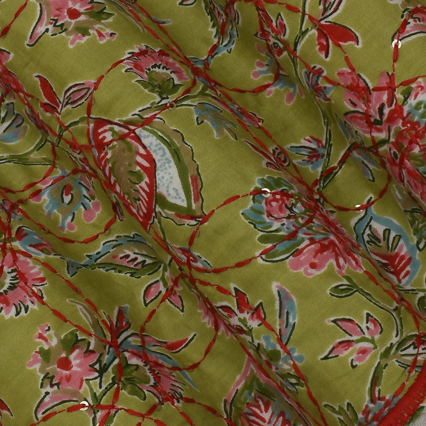 Off White Color Kora Cotton Plazo Fabric