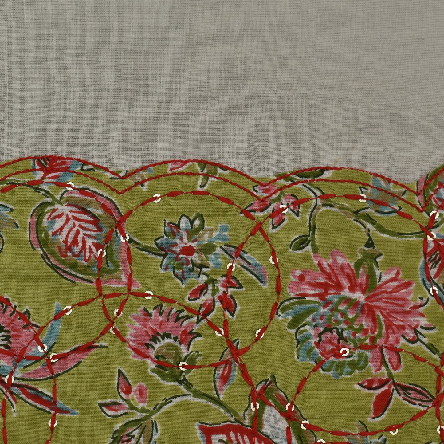 Off White Color Kora Cotton Plazo Fabric