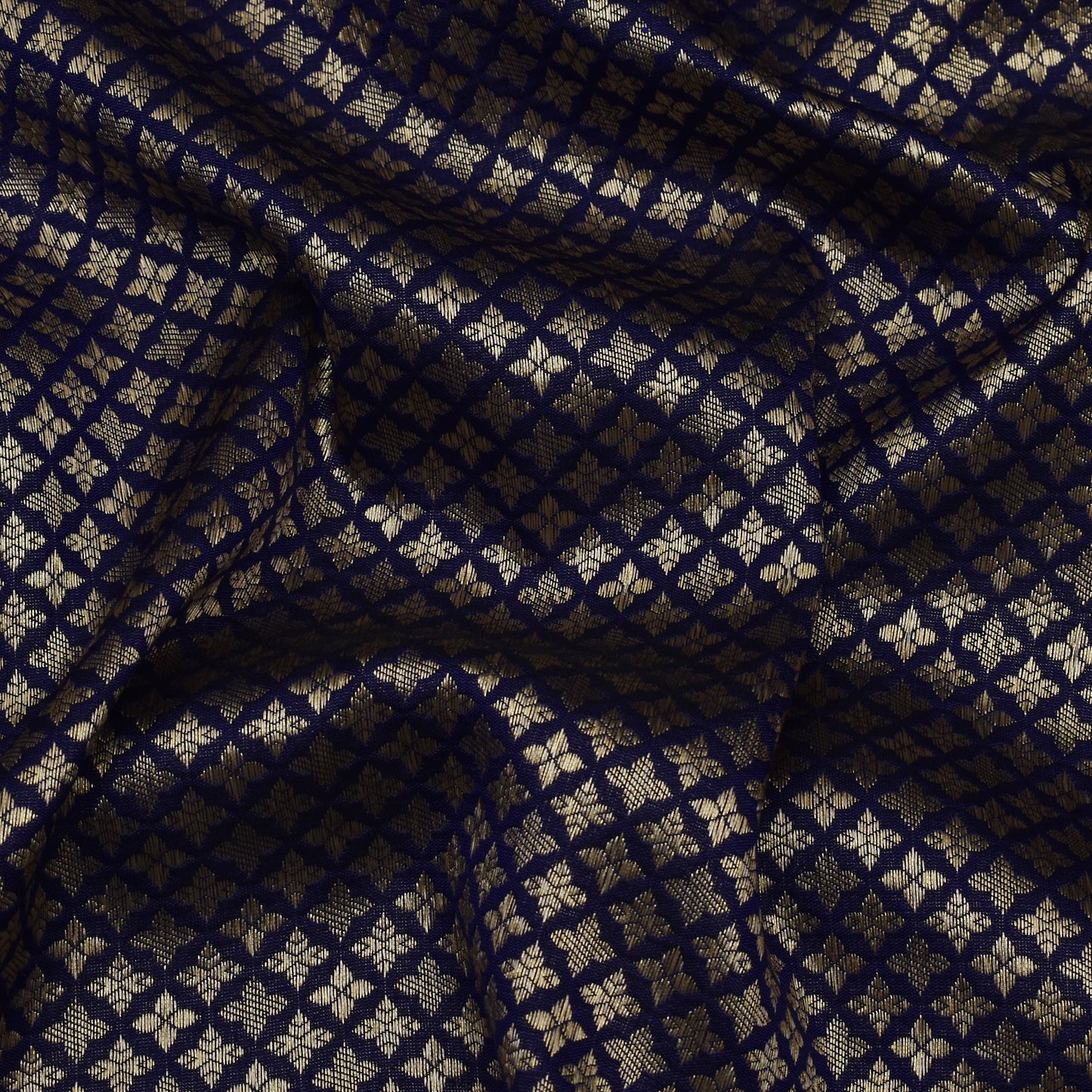 Blue Color Katan Meena Brocade Fabric