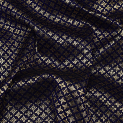 Blue Color Katan Meena Brocade Fabric