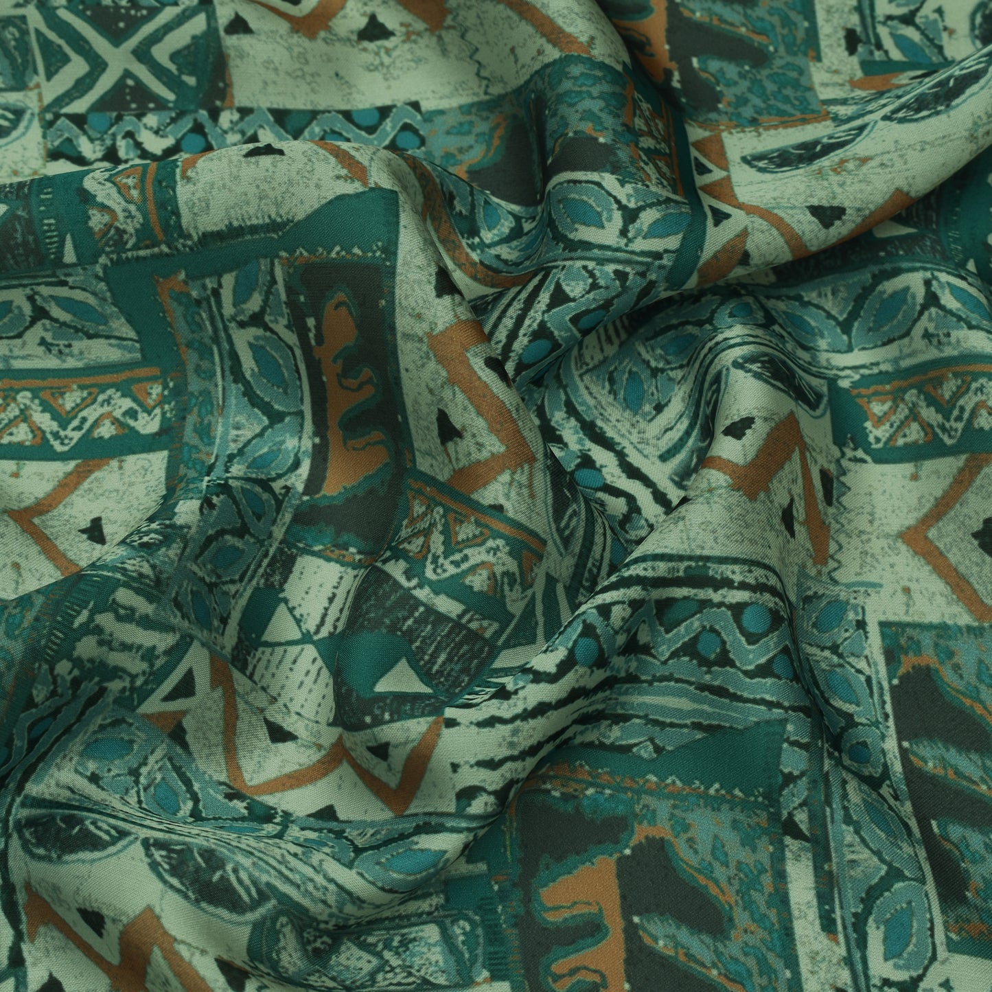 Multi Color Armani Satin Print Fabric