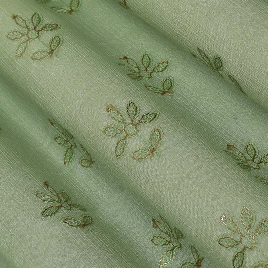 Colored Silk Chinon Foll Embroidery Fabric