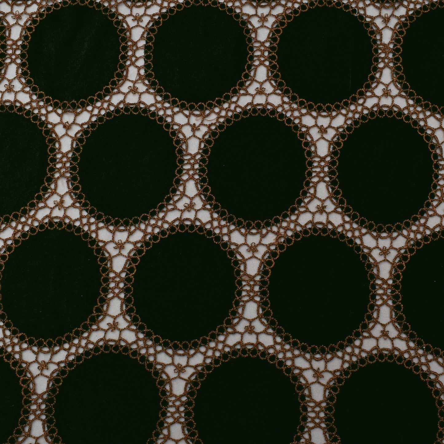 Dark Green Color Velvet Cut Work Fabric