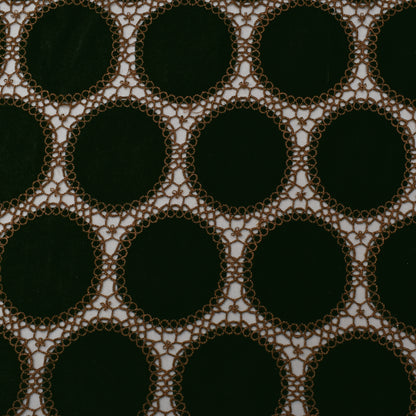 Dark Green Color Velvet Cut Work Fabric