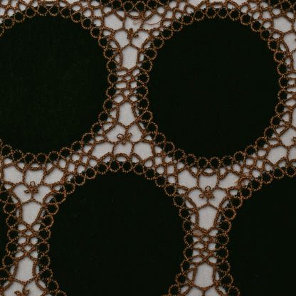 Dark Green Color Velvet Cut Work Fabric
