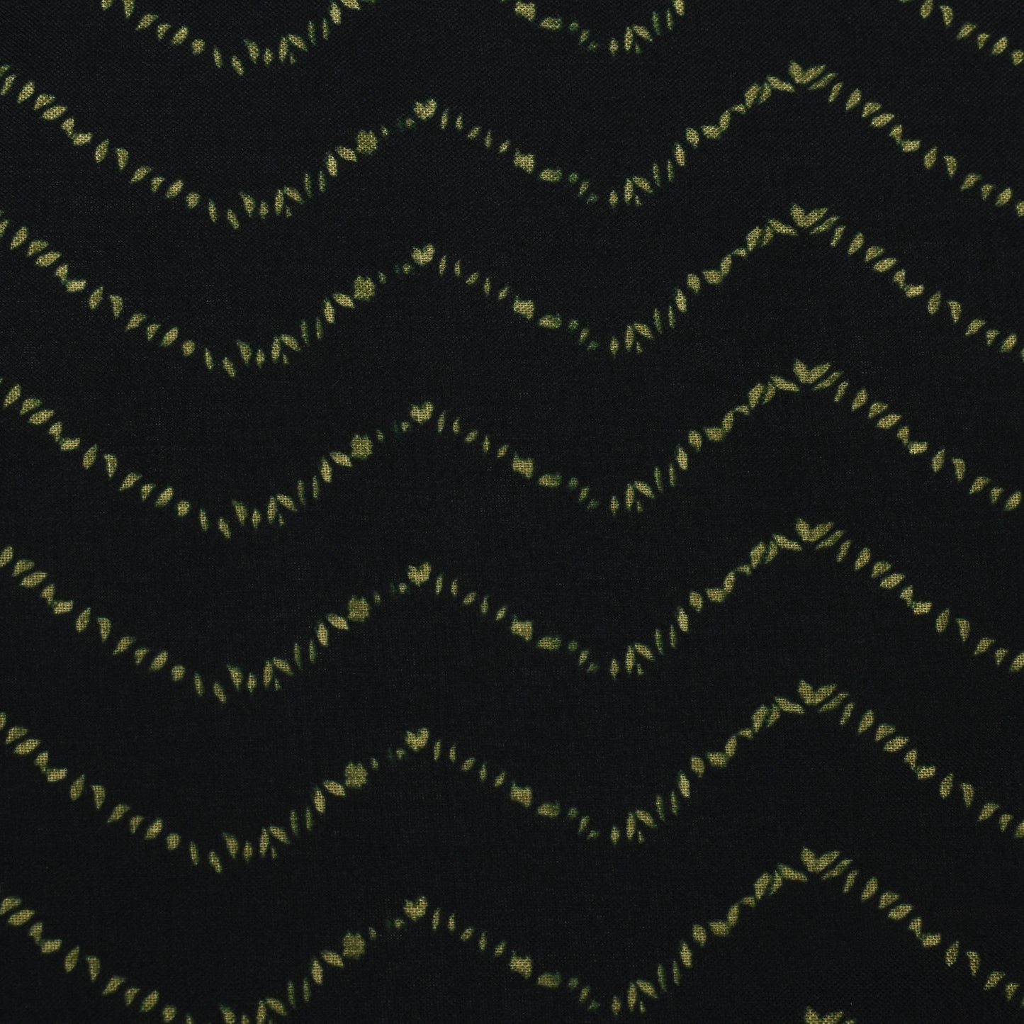 Black Color Slub Tussar Print Fabric