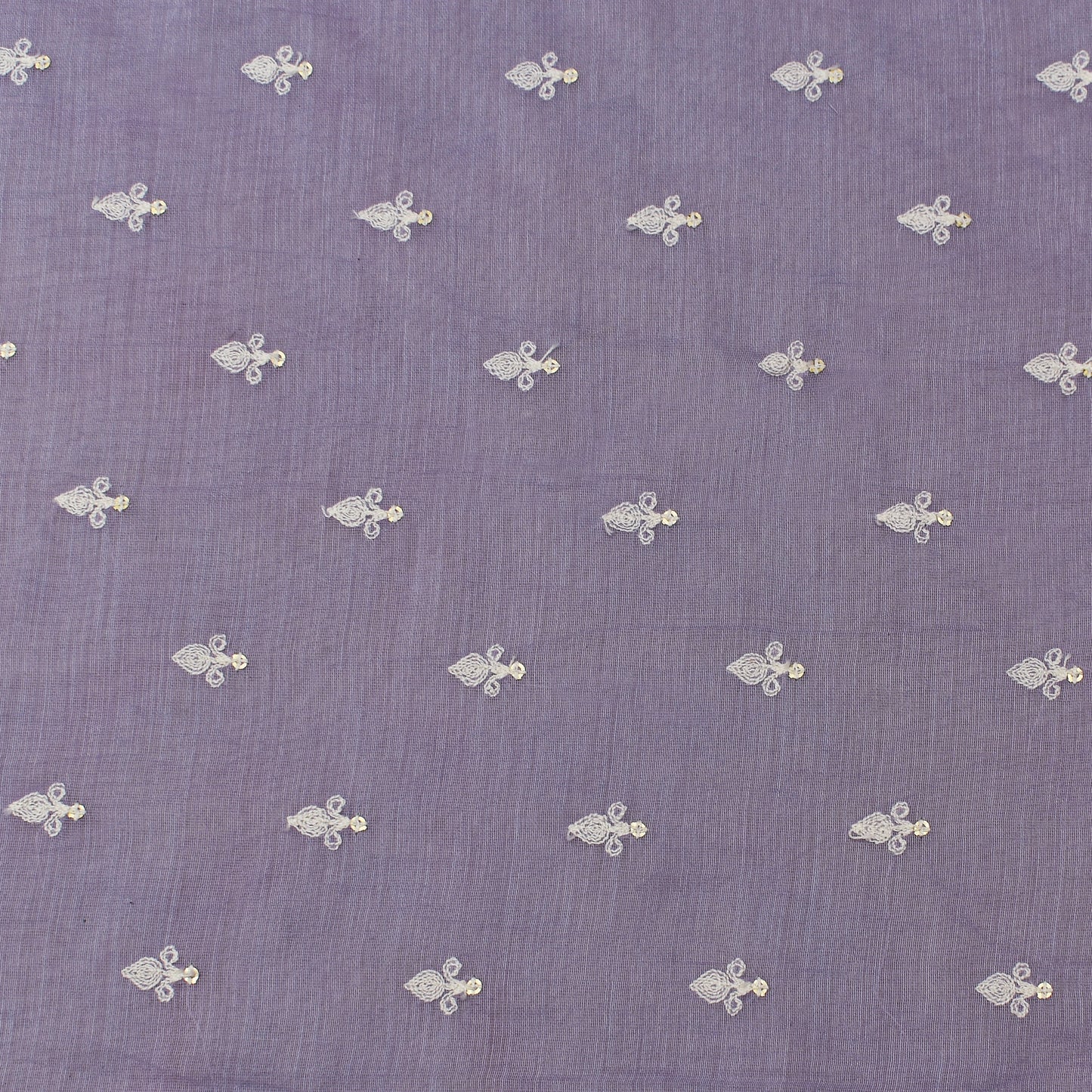 Lavender Color Chanderi Booti Embroidery Fabric