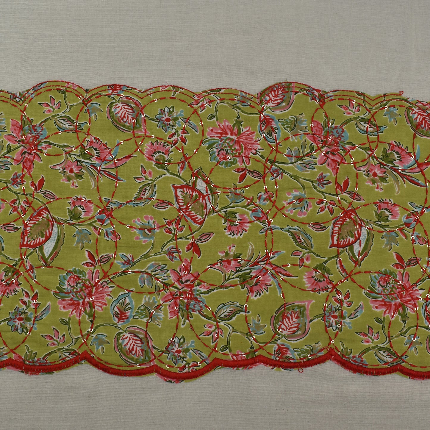 Off White Color Kora Cotton Plazo Fabric