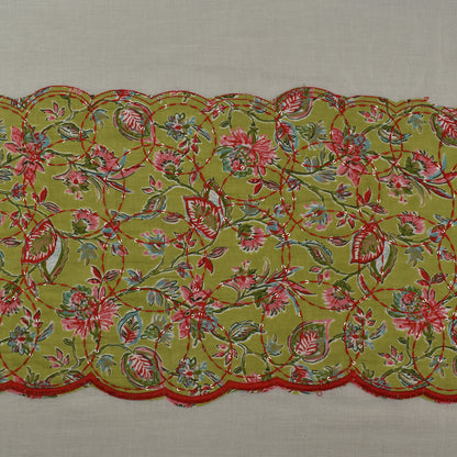 Off White Color Kora Cotton Plazo Fabric