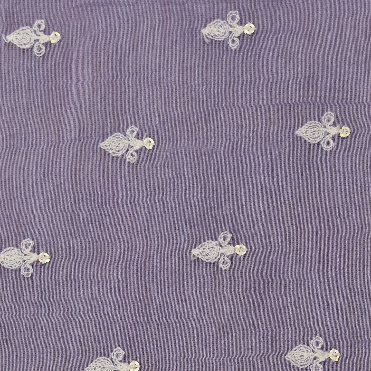Lavender Color Chanderi Booti Embroidery Fabric