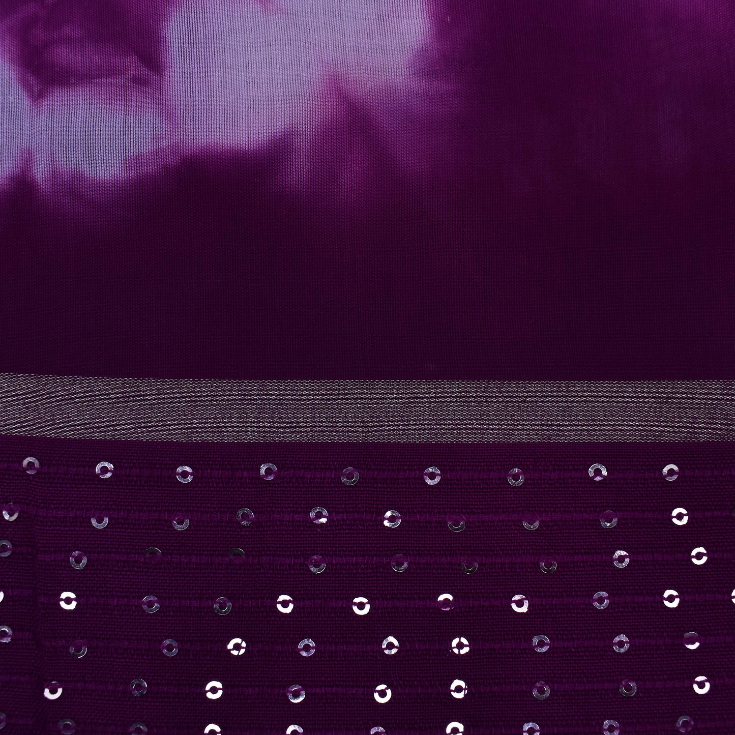 Multi Color Chanderi Tie & Die Border Embroidery Fabric