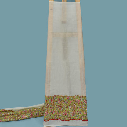 Off White Color Kora Cotton Plazo Fabric