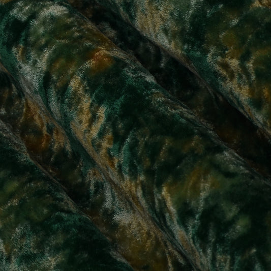 Green Color Silk Velvet Print Fabric