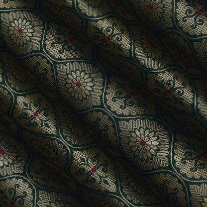 Green Color Katan Meena Brocade Fabric