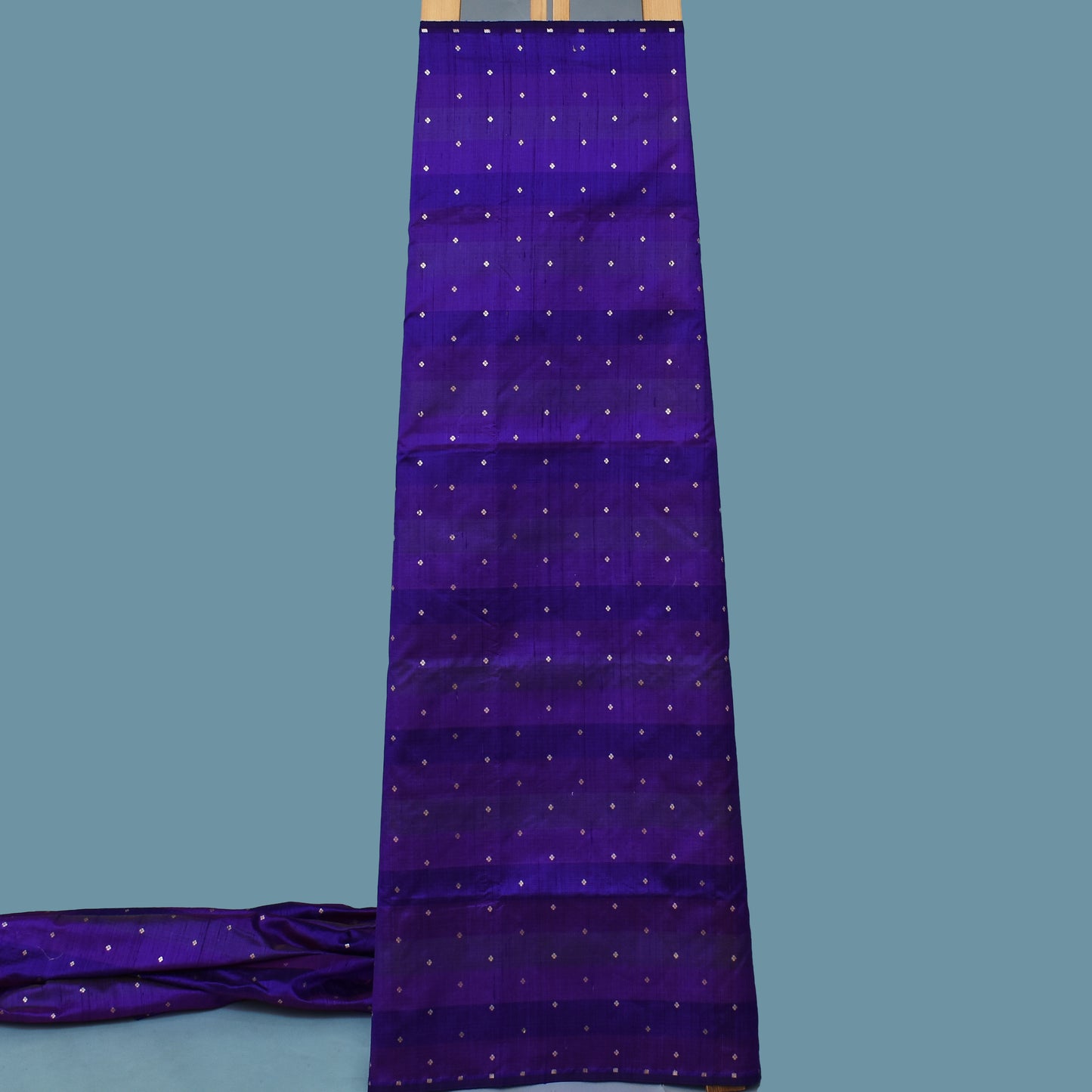 Dark Purple Color Katan Dupion Brocade Fabric