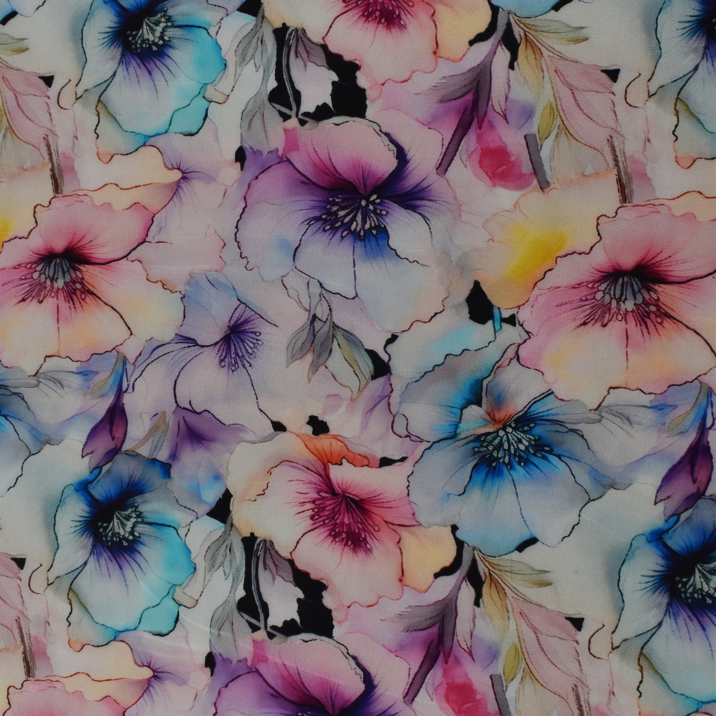 Multi Color Crepe Print Fabric