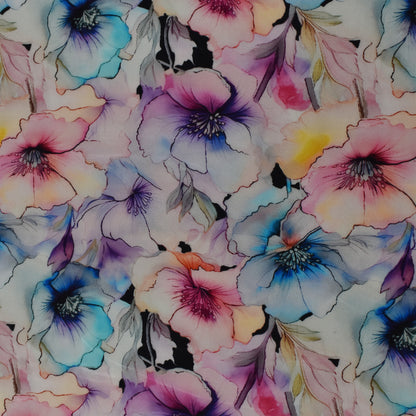 Multi Color Crepe Print Fabric
