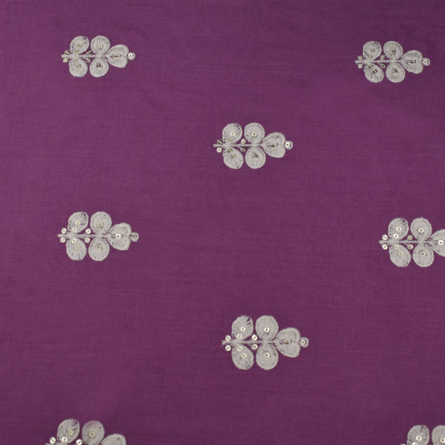 Purple Color Cotton Booti Fabric