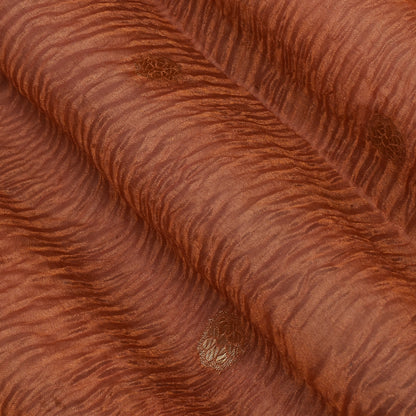 Peach Color Crush Tissue Booti Fabric