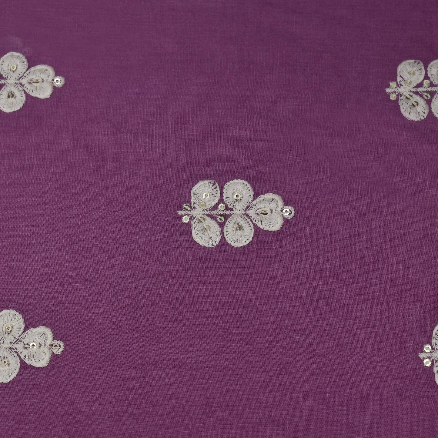 Purple Color Cotton Booti Fabric