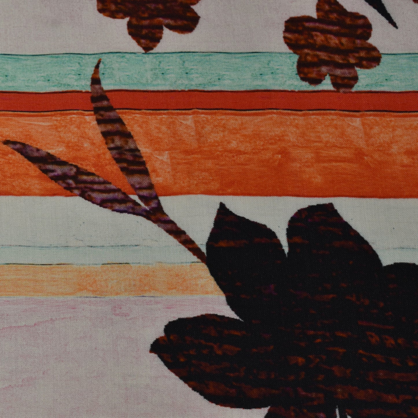 Multi Color Satin Silk Hydra Print Fabric