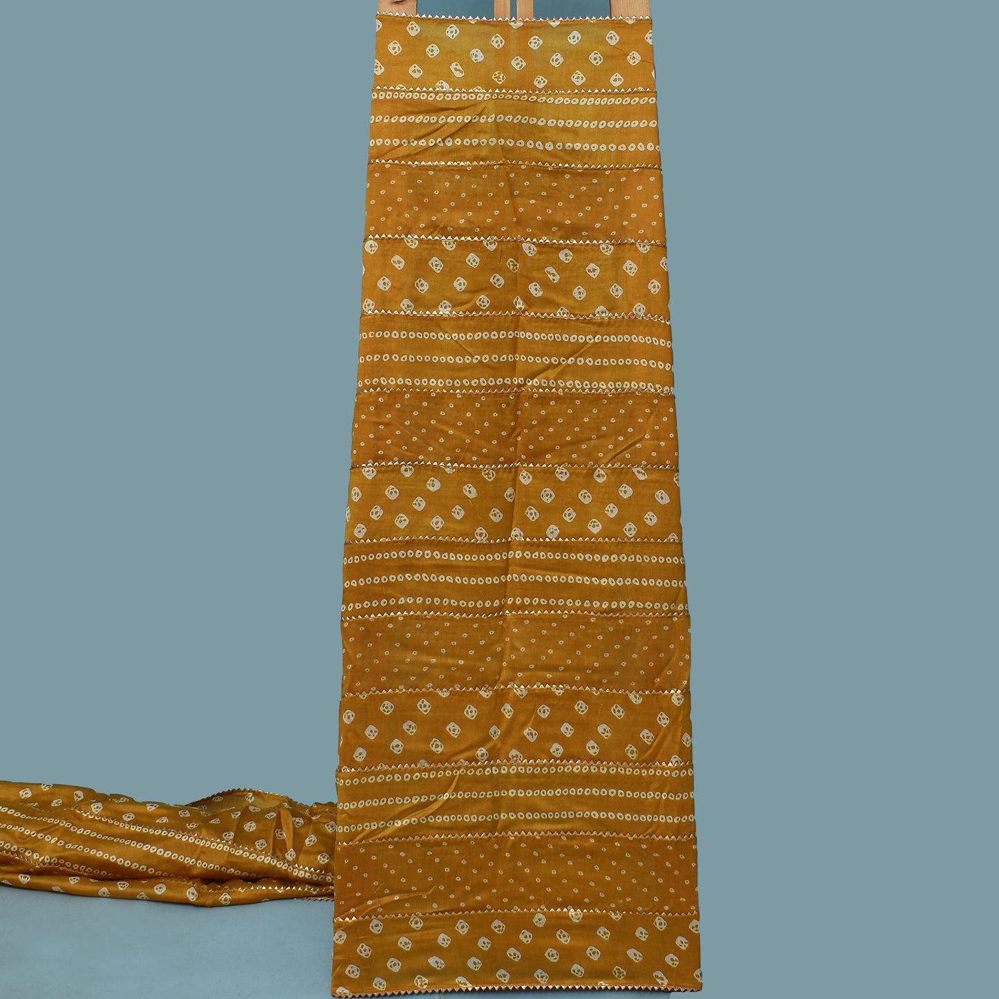 Mustard Color Chanderi Print Fabric