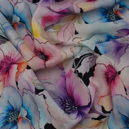 Multi Color Crepe Print Fabric