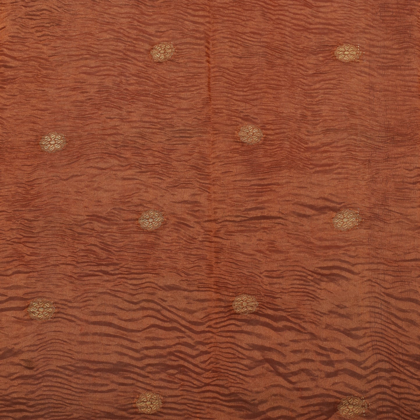 Peach Color Crush Tissue Booti Fabric