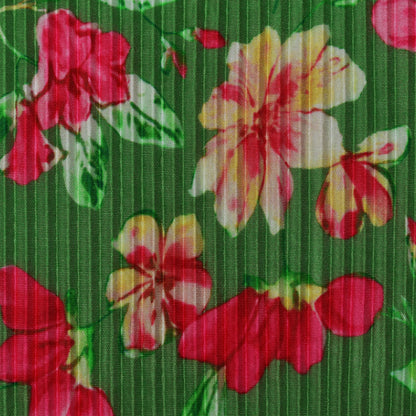 Multi Colored Crush Satin Print Fabric