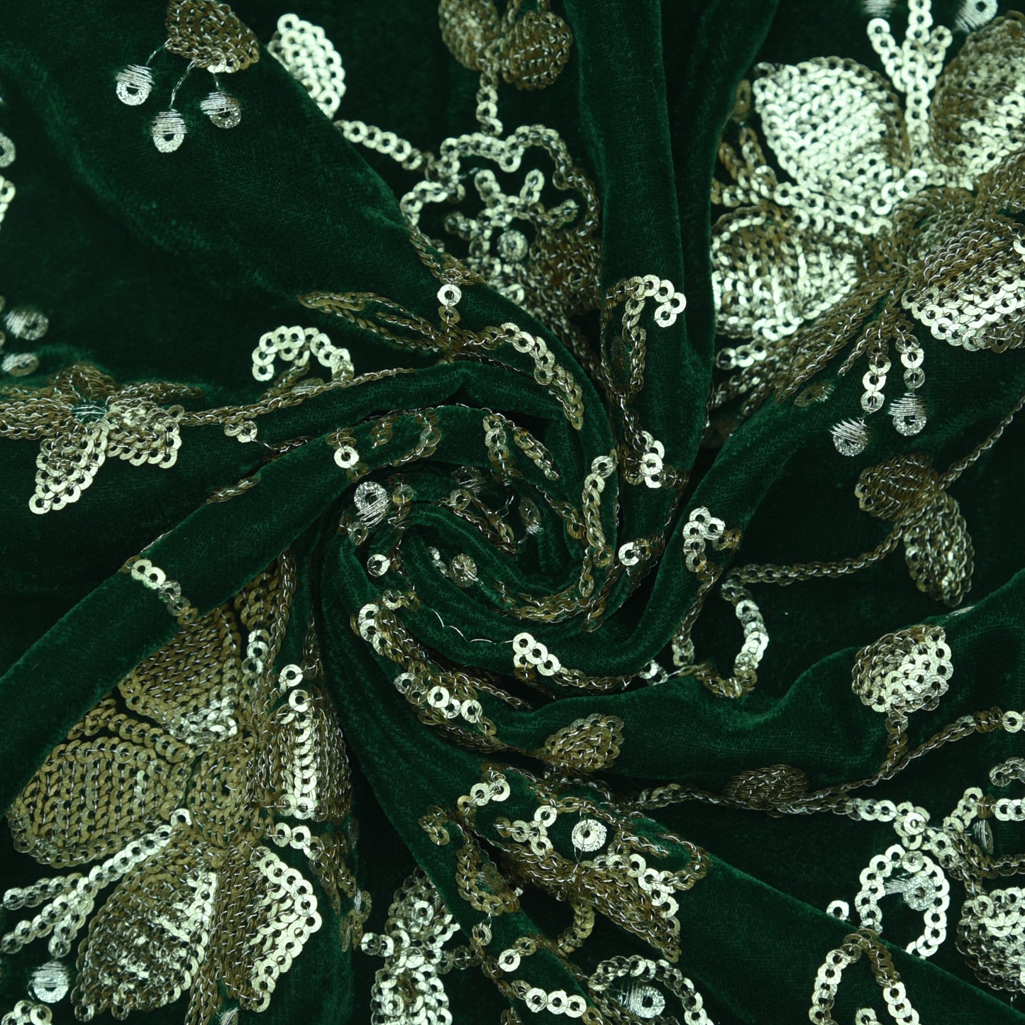 Velvet Sequins Embroidery Fabric